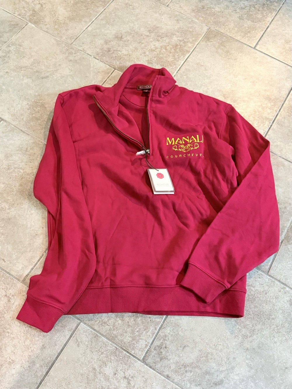 Manali Courchevel Red Quarter-Zip Pullover
